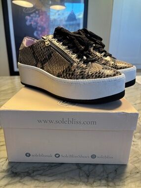 Sole Bliss luxury snake print sneakers